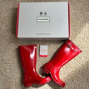 Original Hunter Kids Glossy Red Rain Boots